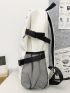 Men Letter Embroidered Release Buckle Decor Casual Daypack