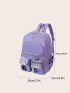 4pcs Plaid Pattern Release Buckle Decor Functional Backpack Set