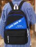 Men Letter Graphic Casual Daypack