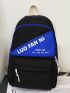Men Letter Graphic Casual Daypack