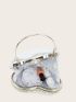Mini Faux Pearl & Rhinestone Decor Heart Design Novelty Bag