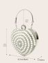 Mini Faux Pearl & Rhinestone Decor Heart Design Novelty Bag