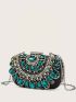 Mini Gemstone Decor Chain Evening Bag