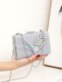 Mini Glitter Rhinestone Decor Chain Box Bag