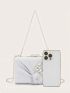 Mini Glitter Rhinestone Decor Chain Box Bag