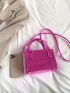 Mini Crocodile Embossed Double Handle Square Bag