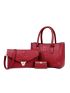 3pcs Crocodile Embossed Top Handle Bag Set