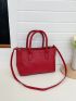3pcs Crocodile Embossed Top Handle Bag Set