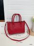 3pcs Crocodile Embossed Top Handle Bag Set