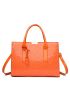 3pcs Neon Orange Tote Bag Set, Best Work Bag For Women