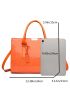 3pcs Neon Orange Tote Bag Set, Best Work Bag For Women
