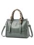 Crocodile Embossed Scarf Decor Square Bag