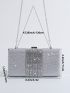 Glitter Rhinestone Decor Chain Box Bag