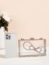 Mini Rhinestone Decor Chain Box Bag