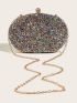Mini Rhinestone Decor Chain Box Bag