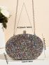 Mini Rhinestone Decor Chain Box Bag