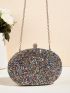 Mini Rhinestone Decor Chain Box Bag