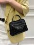 Mini Crocodile Embossed Flap Square Bag