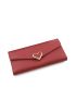 Metal Heart Decor Long Wallet