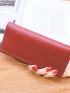 Metal Heart Decor Long Wallet