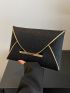 Crocodile Embossed Contrast Binding Envelope Bag