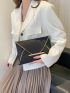 Crocodile Embossed Contrast Binding Envelope Bag