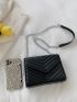 Mini Chevron Quilted Flap Chain Square Bag