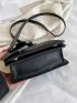 Mini Geometric Embossed Chain Square Bag With Purse