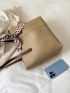 Twilly Scarf Decor Stitch Detail Shoulder Tote Bag