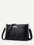 Stitch Detail Metal Decor Square Bag