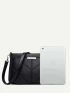 Stitch Detail Metal Decor Square Bag