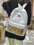 Letter Patch Pocket Front Backpack