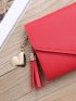 Tassel Decor Flap Small Wallet