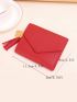Tassel Decor Flap Small Wallet
