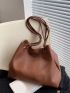 Litchi Embossed Shoulder Tote Bag
