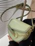 Letter Graphic Flap Saddle Bag