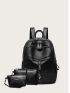 3pcs Tassel Decor Backpack Set
