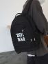 Men Letter Graphic Backpack