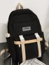 Men Letter Patch Decor Functional Backpack