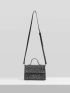Rhinestone Decor Faux Suede Square Bag