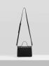 Rhinestone Decor Faux Suede Square Bag