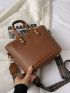 Litchi Embossed Twilly Scarf Decor Square Bag