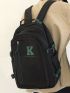 Men Letter Print Functional Backpack