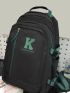 Men Letter Print Functional Backpack