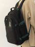 Men Letter Print Functional Backpack