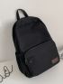 Men Letter Patch Decor Functional Backpack