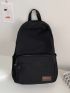 Men Letter Patch Decor Functional Backpack