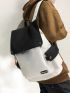 Men Letter Patch Fashion Backpack
