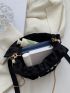Mini Faux Pearl Decor Drawstring Design Bucket Bag