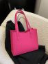 Polyester Shoulder Bag Rose Red Quilted Pattern